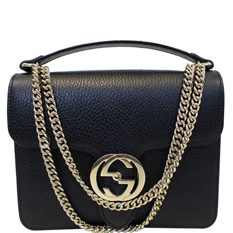 gucci icon leather crossbody|Gucci cross bag black.